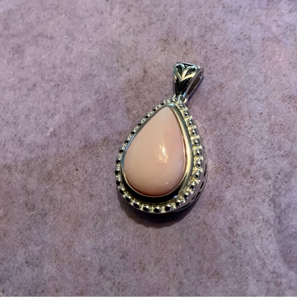 NIB Sterling Silver JTV Pink Peruvian Opal Decorative Pendant - Picture 7 of 12